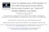 How to Update your Information in the DoD Enterprise Email ... · How to Update your Information in the DoD Enterprise Email (DEE), Army users know it as “mail.mil” Global Address