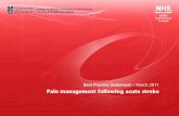 Pain management following acute stroke · 1 Pain management following acute stroke – March 2011 Contents Introduction 2 Background 4 Methodology 6 Section 1: Early recognition and