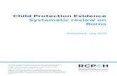 Child Protection Evidence Systematic review on Burns · Child Protection Evidence Systematic review on Burns Published: July 2017 The Royal College of Paediatrics and Child Health
