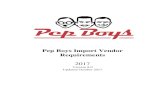 Pep Boys Import Vendor Requirements Vendor Requirement - 2017 V... · 3 Vendor Booking Requirements Pep Boys requires each Vendor / Factory to submit a complete and accurate Booking