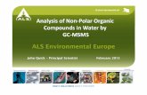 Analysis of Non-Polar Organic Compounds in Water by GC-MSMS - rsc.org · Non-polar suite of compounds 51 compounds LogPs are generally >3 Mostly organochlorine Large volatility range