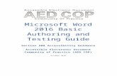 Microsoft Word 2016 Basic Authoring and Testing Guide Word 2016 Basic...  · Web viewTest B: Is the file in “Word Document (.docx)” format? If not, the document fails this test.
