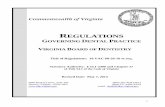 Commonwealth of Virginia - Council of Interstate Testing …citaexam.com/pdf/states/virginia-rules-dentistry_05072014.pdf · Commonwealth of Virginia REGULATIONS GOVERNING DENTAL