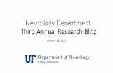 Neurology Department Annual Research Blitz fileMichael Jaffee –concussion, rehab Irene Malaty –PD outcomes, trials; Tics/Tourettes ... •Rab GTPase proteins –mediate toxic protein