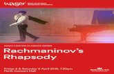 MACA LIMITED CLASSICS SERIES Rachmaninov’s Rhapsody · Perth Concert Hall Experience the spine-tingling soundtracks of your movie, gaming ... love of music because we believe it