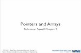Pointers and Arrays - moodle.bulme.at · CPE 355 - Real Time Embedded Kernels - Spring ‘12 Nuno Alves (nalves@wne.edu), College of Engineering Pointer example Let r be a pointer
