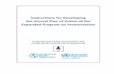 EPI Plans of Action - paho.org · The annual plan of action of the Expanded Program on Immunization (EPI) is a managerial tool for programming and monitoring that facilitates the