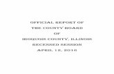 OFFICIAL REPORT OF THE COUNTY BOARD OF IROQUOIS … fileofficial report of the county board of iroquois county, illinois recessed session april 12, 2016