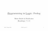 Programming in Logic: Prolog - The University of Auckland .Declarative Programming Revisited •