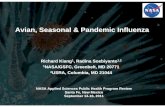 Avian, Seasonal & Pandemic Influenza - NASA · Avian, Seasonal & Pandemic Influenza Richard Kiang1, Radina Soebiyanto1,2 1NASA/GSFC, Greenbelt, MD 20771 2USRA, Columbia, MD 21044