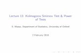 Lecture 13: Kolmogorov Smirnov Test & Power of massa/Lecture 13.pdf · Lecture 13: Kolmogorov Smirnov
