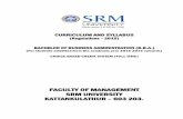 FACULTY OF MANAGEMENT SRM UNIVERSITY … · 2. Weihrich and Koontz – Essentials of Management; Tata McGraw COURSE RATIONALE The content of this course is designed to impart the