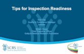 Tips for Inspection Readiness - Asia-Pac Site …apsitesolutionssummit.com/wp-content/uploads/2015/08/AP...Tips for Inspection Readiness Vicki Day Quality & Compliance Manager Janssen