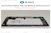 Samsung Galaxy Tab S2 Battery Replacement fileSamsung Galaxy Tab S2 Battery Replacement Replacement of the Galaxy Tab S2 Battery Rédigé par: Jovina Martinez Samsung Galaxy Tab S2