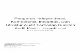 Struktur Audit Terhadap Kualitas Pengaruh Independensi, · produce good audit quality, an auditor should consider the that affect audit quality. Independence, Competence, Integrity,