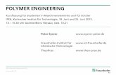 POLYMER ENGINEERING - mint-nachhaltigkeitsbildung.de · © Fraunhofer ICT IPEK Universität Karlsruhe, Juni 2015 POLYMER ENGINEERING GLIEDERUNG Teil 1 am 18. Juni 2015 Einführung