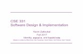 CSE 331 Software Design & Implementation - … 331 Software Design & Implementation Kevin Zatloukal Fall 2017 Identity, equals, and hashCode (Based on slides by Mike Ernst, Dan Grossman,