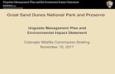 Great Sand Dunes National Park and Preserve Management Plan and Environmental Impact Statement National Park Service U.S. Department of the Interior Great Sand Dunes National Park