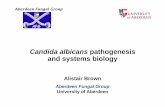 Candida albicansCandida albicans pathogenesis and systems ... · Candida albicans enjoys differing relationships with its human host … Aberdeen Fungal Group commensalism systemic