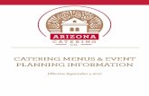 CATERING - co. - - The Arizona Student Unions · II ARIZONA CATERING - co. - CATERING MENUS & EVENT PLANNING INFORMATION Effective September 1, 2017