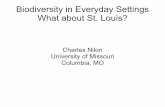 Charles Nilon Biodiversity in Everyday Settings University ... · Land Owner Decision Making (C. Nilon and R. Pierce, MU; N. Navarrete-Tindall, LU) •Assess context for management