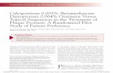 Calcipotriene 0.005%–Betamethasone … 0.005%–betamethasone dipropio-nate 0.064% for treatment of plaque psoriasis. In our small cohort of 20 participants with mild to moderate