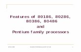 Features of 80186, 80286, 80386, 80486 and Pentium family ... · Features of 80186, 80286, 80386, 80486 and ... memory and I/O decoder ... The 80286 is basically an 8086 that is optimized