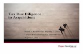 Tax Due Diligence in Acquisitions - .private equity, venture capital, cross-border investing, venture