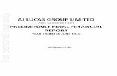 AJ LUCAS GROUP LIMITED For personal use only · aj lucas group limited abn 12 060 309 104 preliminary final financial report year ended 30 june 2015 appendix 4e for personal use only