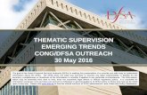 THEMATIC SUPERVISION EMERGING TRENDS CONG/DFSA … · THEMATIC SUPERVISION EMERGING TRENDS CONG/DFSA OUTREACH 30 May 2016 The goal of the Dubai Financial Services Authority (DFSA)