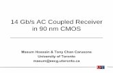 14 Gb/s AC Coupled Receiver in 90 nm CMOStcc/Hossain_VLSI07-slides.pdf• Small area : small coupling capacitor • High sensitivity • Achieve good FOM mW/Gb/s Chip-to-Chip Link