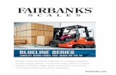 Blueline Forklift Weigh Fork System Color Literature · Fairbanks’ BlueLine Series is a timesaving, on-the-go, crate, pallet and box weighing system that easily converts an existing