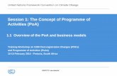 Session 1: The Concept of Programme of Activities (PoA) · f) Measures for continuous improvements of the PoA management system “The The programme manager is responsible for overseeing