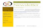 “from biomolecules to the biosphere” Newsletter · N-methyltransferases involved in benzylisoquinoline alkaloid metabolism. Micro 601 Seminar - Wednesday 12h00 in BI 211 Mar 22