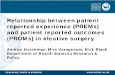 Relationship between patient reported experience (PREMs ... · • Many studies in primary and ambulatory care • Eight studies carried out with hospital in-patients and, in general,