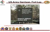 US Army Garrison, Fort Lee · US Army Garrison, Fort Lee! Gregory A. Williams Director, DPW . UNCLASSIFIED ... Extn Pd Consolidated Water Sampling 30 Sep - 31 Dec 15 Marton Technologies,