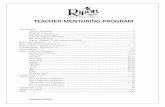 TEACHER MENTORING PROGRAM - ripon.k12.wi.us Handbook 2012.pdf · Collaborative Log ... This program assists new teachers in learning about the district by attending an orientation