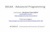 301AA - Advanced Programmingpages.di.unipi.it/corradini/Didattica/AP-18/SLIDES/AP-2018-11.pdf · – Using connecPon oriented programming (event source and listeners/delegates) 3