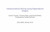Interprocedural Slicing Using Dependence Graphsrubio/289c/presentations/defreez.pdf · Overview of Steps Construct program dependence graph for each procedure 2 Add call edges from
