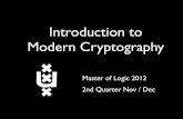 Introduction to Modern Cryptography - homepages.cwi.nlschaffne/courses/crypto/2012/Heads1.pdf · 3. Rigorous Proofs of Security • Intuition is not good enough. History knows countless