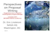 Perspectives on Proposal Writing - MPOWIRmpowir.org/.../2017/09/Lindstrom-PO-Program-2017-ProposalWriting.pdf · Keys to Proposal Success • Telling a good story • Appealing to