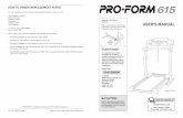 USER’S MANUAL - Forsidenmylnasport.no/wp-content/uploads/sites/3/2015/01/PF_615_engelsk_102400.pdf · USER’S MANUAL ¤ CAUTION Read all ... of the treadmill until your heart rate