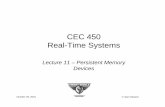 CEC 450 Real-Time Systemsmercury.pr.erau.edu/~siewerts/cec450/documents/... · CEC 450 Real-Time Systems Lecture 11 – Persistent Memory Devices Sam Siewert 2 ... – Information