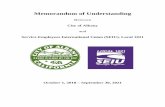 MEMORANDUM OF UNDERSTANDING - seiu1021.org · 10/1/2018 · This Memorandum of Understanding shall be presented to the City Council of the City of Albany as the joint ... by a mediator