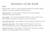 Dynamics of the Earth - astro.uwo.cabasu/teach/ast020/notes/dynamicsearth.pdf · Dynamics of the Earth Time Historically, a day is a time interval between successive upper transits