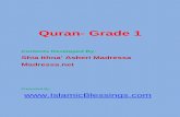Quran- Grade 1 - IslamicBlessings.comislamicblessings.com/upload/Quran -Grade 1...pdf · The huruf you have learnt so far are: T P L A Today you will learn a harf that looks like