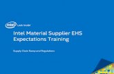 Intel Chemical/Material Supplier EHS Expectations Training · –Example - US –Occupational Safety & Health Administration (OSHA) through 29 CFR 1910.1200 - HAZCOM Standard Site