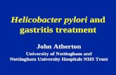 Helicobacter pylori and gastritis treatment of chronic peptic ulceration - the present Cures peptic ulcer disease Eradication of H. pylori •Heals ulcers (Lam, 1997) •Prevents recurrence