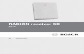 RADION receiver SD - Bosch Securityresource.boschsecurity.us/documents/RADION_B810... · 7. Scroll down and select RADION receiver SD. 8. Select the Software Downloads tab. 9. Locate