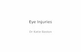 Eye Injuries - Health Sciences Centerhsc.ghs.org/wp-content/uploads/2014/04/0103-Baston-Eye-Injury-Update.pdf · Injuries we will discuss today •Subconjunctival hemorrhage •Corneal